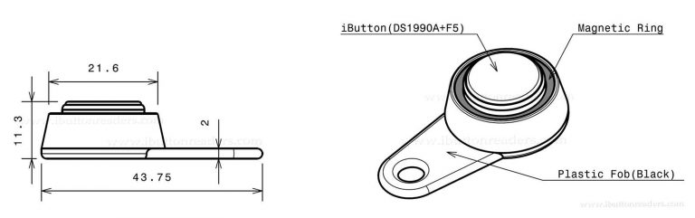 Ds1990a Arduino MR1990A Magnetic iButtons - DS1990A-F5+ with Magnetic Rings